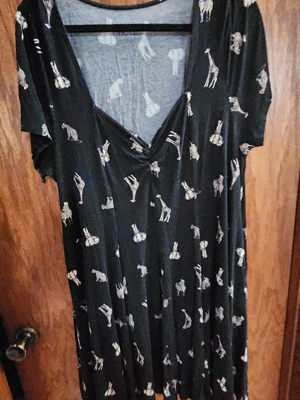 torrid Black Dress with Cream Giraffe Print